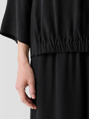 Silk Georgette Crepe V-Neck Top