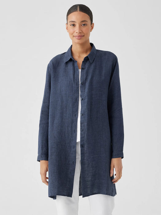 Washed Organic Linen Délavé Long Shirt