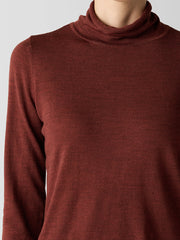 Fine Merino Turtleneck Top in Regenerative Wool