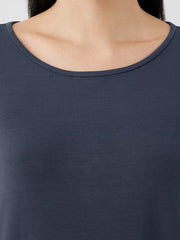 Stretch Jersey Knit Jewel Neck Dress