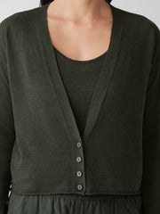 Organic Linen Cotton Cropped Cardigan