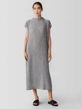 Woven Plissé Funnel Neck Dress