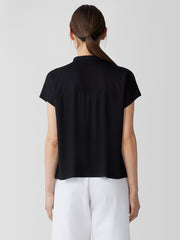 Fine Jersey Band Collar Top