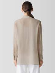 Sheer Silk Georgette Classic Collar Shirt