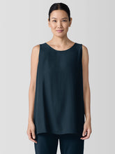 Silk Georgette Crepe Ballet Neck Long Tank