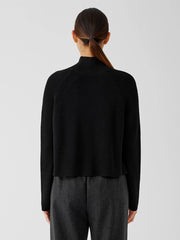 Merino Cropped Turtleneck Top in Regenerative Wool