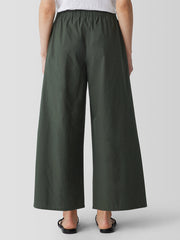 Washed Organic Cotton Poplin Wide-Leg Pant