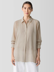 Sheer Silk Georgette Classic Collar Shirt
