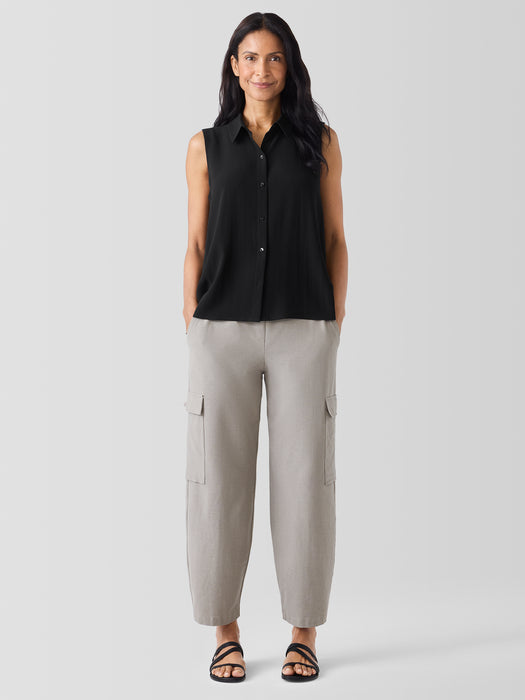 Washable Stretch Crepe Cargo Pant