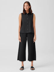 Organic Cotton Ripple Wide-Leg Pant