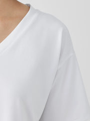 Pima Cotton Stretch Jersey V-Neck Tee