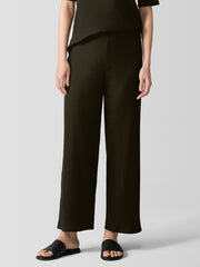 Textured Stretch Rib Wide-Leg Pant
