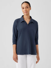 Pima Cotton Stretch Jersey Classic Collar Top
