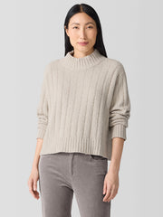 Cotton Fluff Rib Turtleneck Top