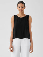 Silk Georgette Crepe Ballet Neck Tank