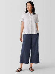 Organic Cotton Ripple Checkered Short-Sleeve Shirt