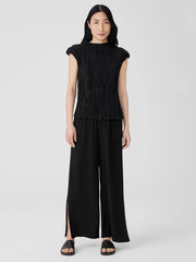 Crushed Silk Funnel Neck Top