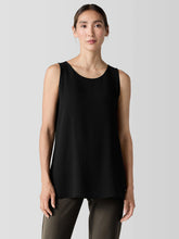 Silk Georgette Crepe Ballet Neck Long Tank