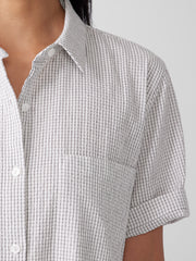 Organic Cotton Ripple Checkered Shirtdress