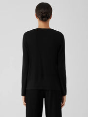 Stretch Silk Jersey Scoop Neck Top