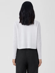 Organic Linen Cotton Airy Tuck Cropped Cardigan