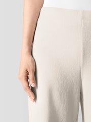Felted Wool Jersey Wide-Leg Long Pant in Regenerative Wool