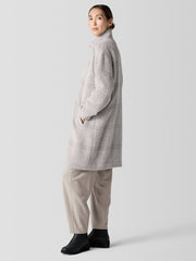 Luxe Alpaca Windowpane Stand Collar Coat