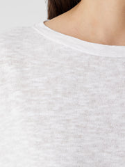 Organic Linen Cotton Slub Bateau Neck Top