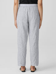 Striped Organic Linen Crinkle Lantern Pant