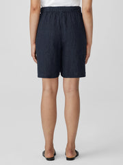 Puckered Organic Linen Shorts
