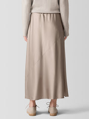Stretch Silk Charmeuse Bias Skirt