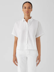 Washed Organic Cotton Poplin Short-Sleeve Shirt