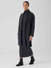 Lightweight Boiled Wool High Collar Coat in Regenerative Wool