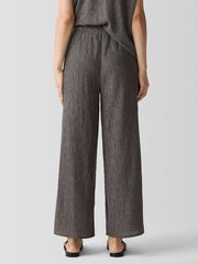 Woven Plissé Wide-Leg Pant
