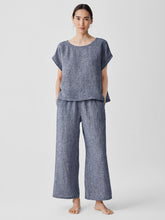 Puckered Organic Linen Wide-Leg Pant