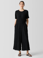 Woven Plissé Jumpsuit