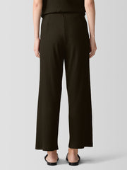 Textured Stretch Rib Wide-Leg Pant