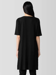 Textured Stretch Rib Ballet Neck Top