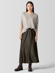 Stretch Silk Charmeuse Bias Skirt