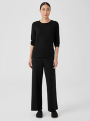 Variegated Rib Knit Crew Neck Top