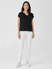 Organic Linen Jersey V-Neck Tee