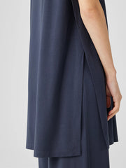 Stretch Jersey Knit Mock Neck Long Tank