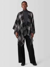 Reversible Wool Check Poncho