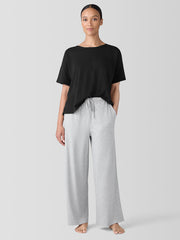 Mélange Organic Cotton Interlock Wide-Leg Sleep Pant