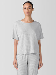 Striped Organic Cotton Interlock Sleep Tee