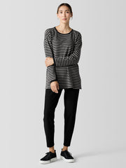 Striped Cozy Brushed Terry Long Box-Top