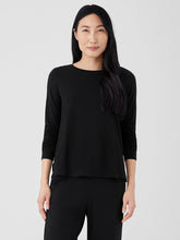 Stretch Jersey Knit Crew Neck Top
