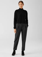 Merino Cropped Turtleneck Top in Regenerative Wool