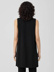 Stretch Jersey Knit Mock Neck Long Tank