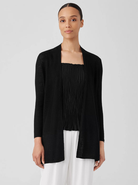 Organic Linen Cotton Airy Tuck Long Cardigan